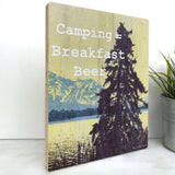 Camping Decor Ideas: Unique 8x10 Breakfast Beer Wood Art Block by Two Little Fruits - Art On Wood - Two Little Fruits - Two Little Fruits
