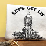 Camping Kitchen Towels - Let's Get Lit Cotton Tea Towels with Eco - Friendly Print - Tea Towels - Two Little Fruits - Two Little Fruits