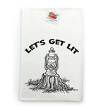 Camping Kitchen Towels - Let's Get Lit Cotton Tea Towels with Eco - Friendly Print - Tea Towels - Two Little Fruits - Two Little Fruits