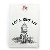Camping Kitchen Towels - Let's Get Lit Cotton Tea Towels with Eco - Friendly Print - Tea Towels - Two Little Fruits - Two Little Fruits