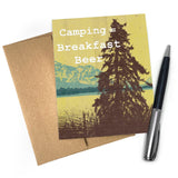 Camping Themed Greeting Card - Breakfast Beer Fun for Outdoor Enthusiasts, A2 Size - Greeting Cards - Two Little Fruits - Two Little Fruits