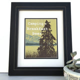 Camping Wall Decor - Breakfast Beer Art Print Featuring Nature Inspired Design - Paper Prints - Two Little Fruits - Two Little Fruits