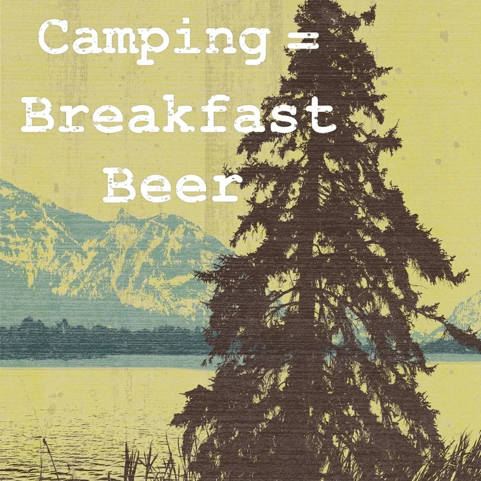 Camping Wall Decor - Breakfast Beer Art Print Featuring Nature Inspired Design