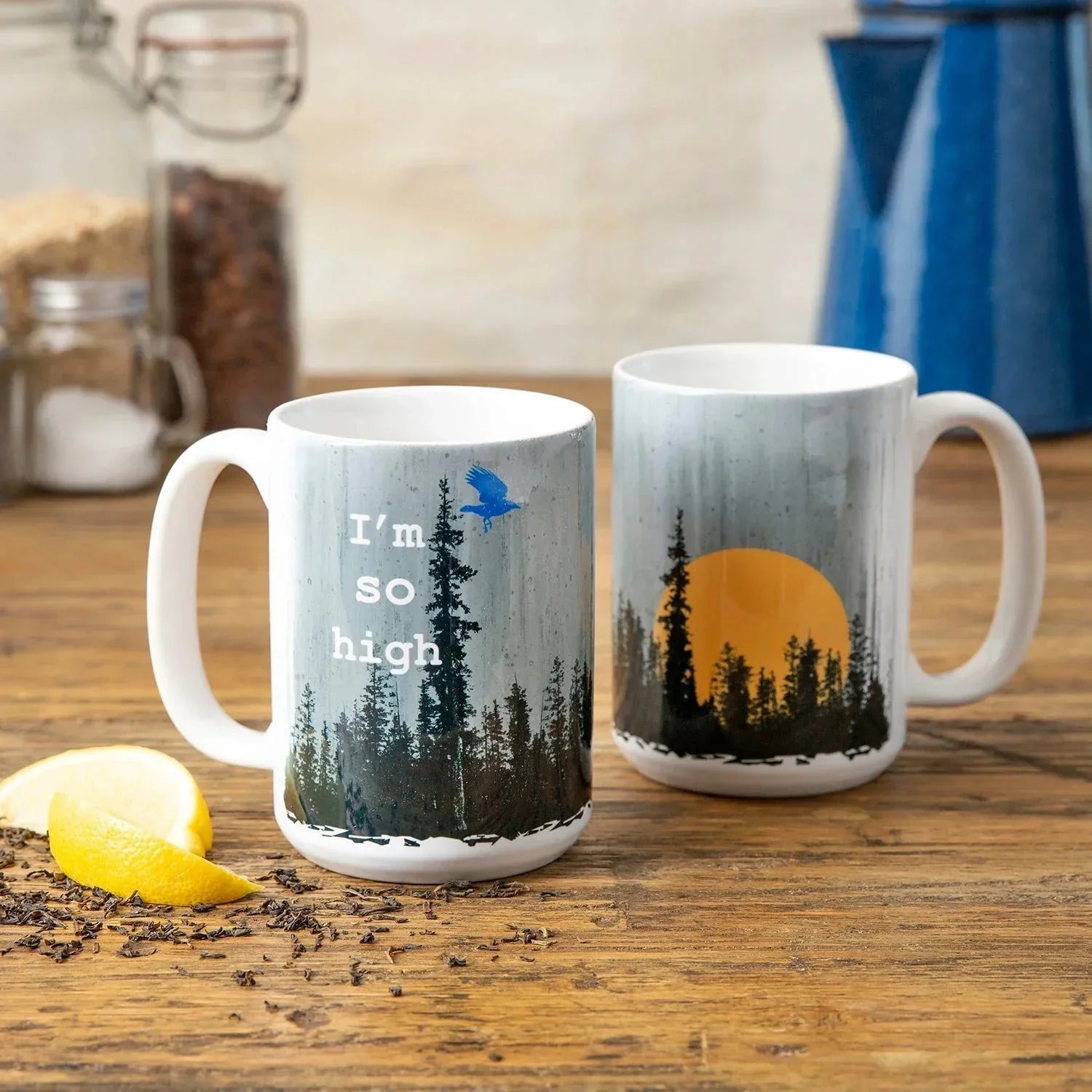 cannabis themed 2 little fruits illustrated ceramic mug 15 oz by Two Little Fruits