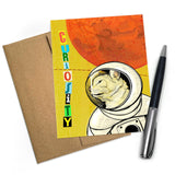 Cat Astronaut Greeting Card - A2 Size, Blank Inside, Unique Space Theme Card - Greeting Cards - Two Little Fruits - Two Little Fruits