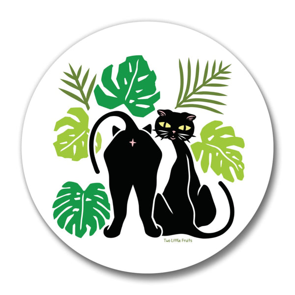 Cat Bottle Opener with Monstera Leaves Design - Soft Matte Bottle Openers - Two Little Fruits - Two Little Fruits
