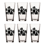 Cat Pint Glass With Monstera Leaves, 16 Fl Oz - Pint Glass - Two Little Fruits - Two Little Fruits