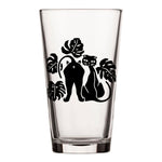 Cat Pint Glass With Monstera Leaves, 16 Fl Oz - Pint Glass - Two Little Fruits - Two Little Fruits