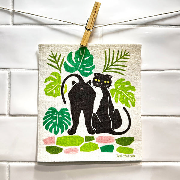 Cat Reusable Dishcloth - Two Little Fruits