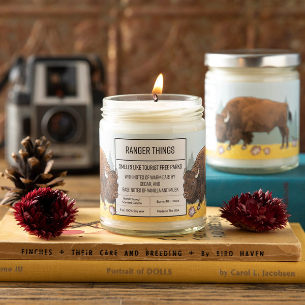 Ranger Things Buffalo Cedar Soy Wax Candle, Soy Candles - Two Little Fruits
