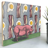 Champ The Pig 8x10 Wood Art Block - Unique Home Decor Wall Art for Farmhouse Charm - Art On Wood - Two Little Fruits - Two Little Fruits