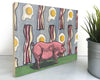 Champ The Pig 8x10 Wood Art Block - Unique Home Decor Wall Art for Farmhouse Charm - Art On Wood - Two Little Fruits - Two Little Fruits