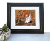 Chicken illustrated art print by Two Little Fruits