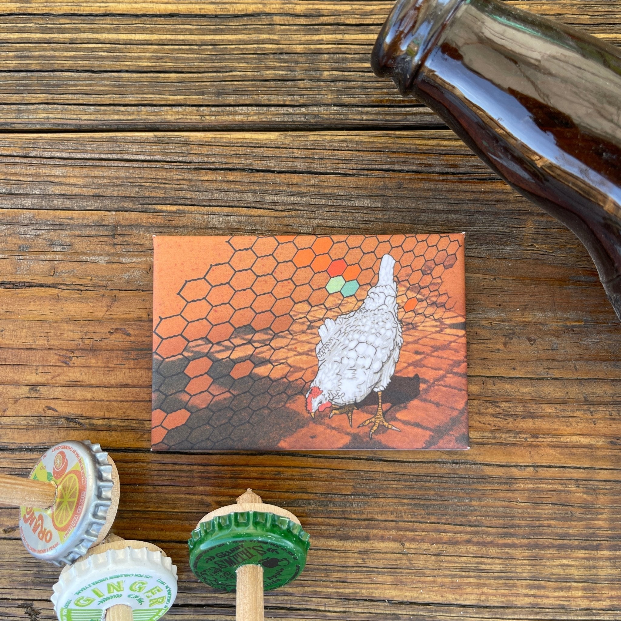 Charming Chicken Fridge Magnet - 2" x 3" Art Magnet with Strong Durable Design - Fridge Magnets - Two Little Fruits - Two Little Fruits