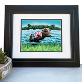 Charming Sea Otter Art Print - 8x10 & 11x14 Inch High Quality Decor for Animal Lovers - Paper Prints - Two Little Fruits - Two Little Fruits