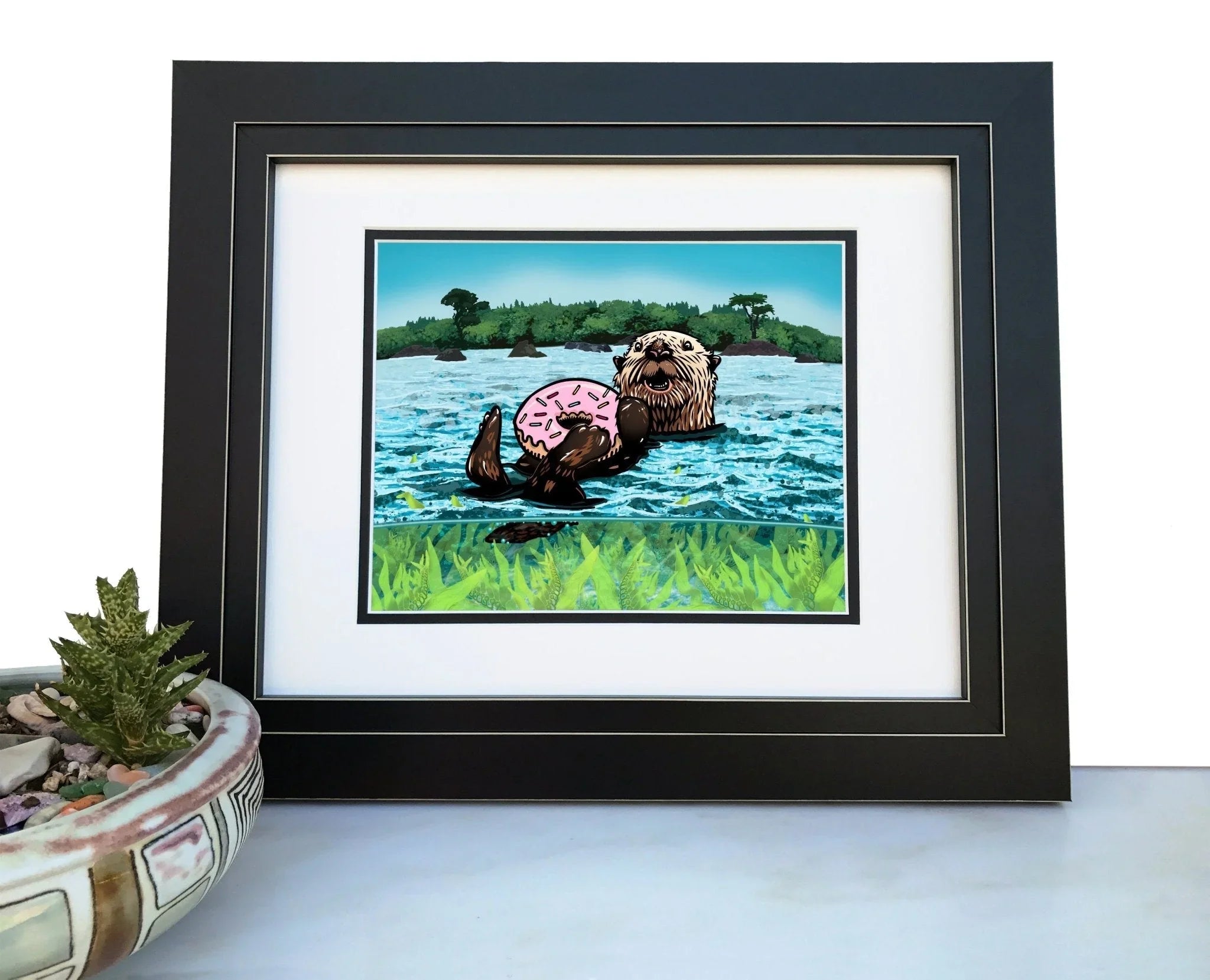 Sea Otter illustrated art print by Two Little Fruits