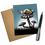 Snail illustrated greeting card by Two Little Fruits