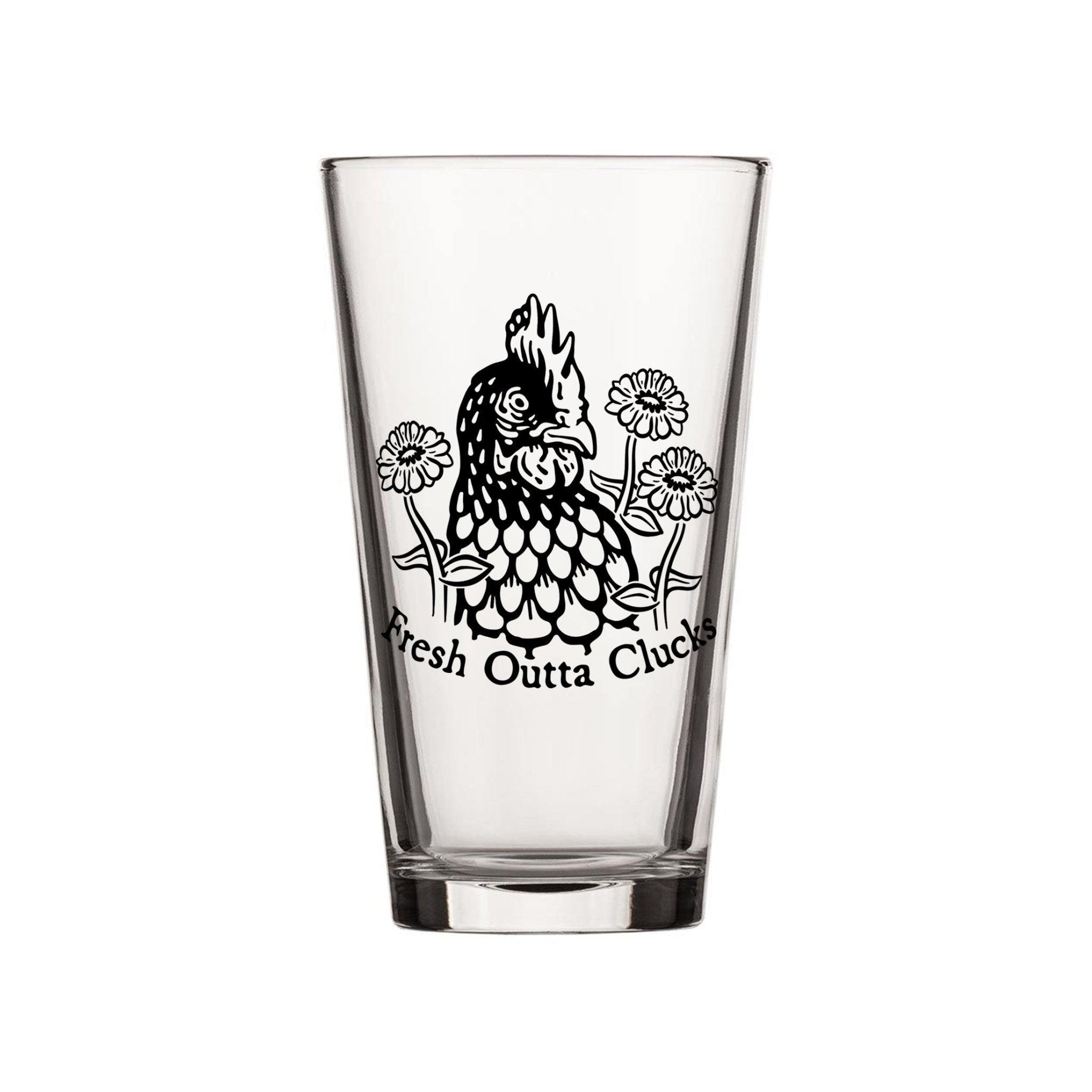 Chicken Pint Glass - 16 Oz Dishwasher Safe - Pint Glass - Two Little Fruits - Two Little Fruits