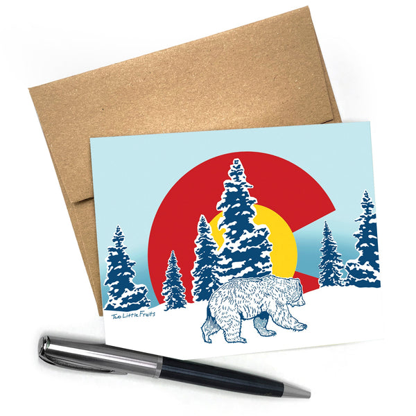 Colorado Bear Blank Greeting Card - Greeting Cards - Two Little Fruits - Two Little Fruits