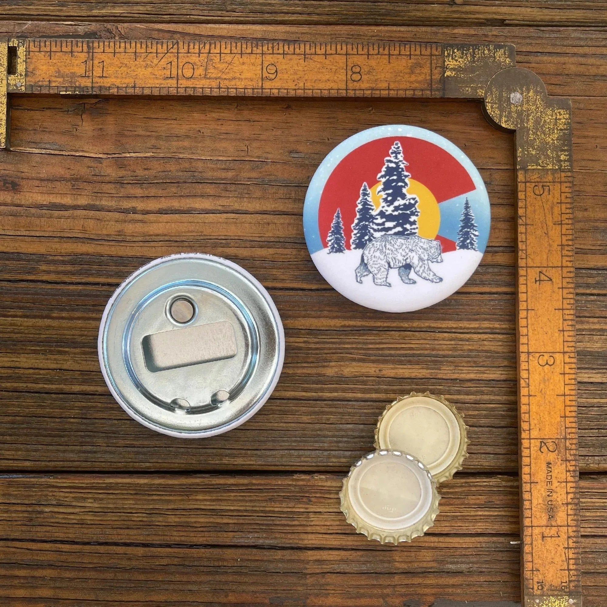 Colorado Bear illustrated magnetic bottle opener by Two Little Fruits