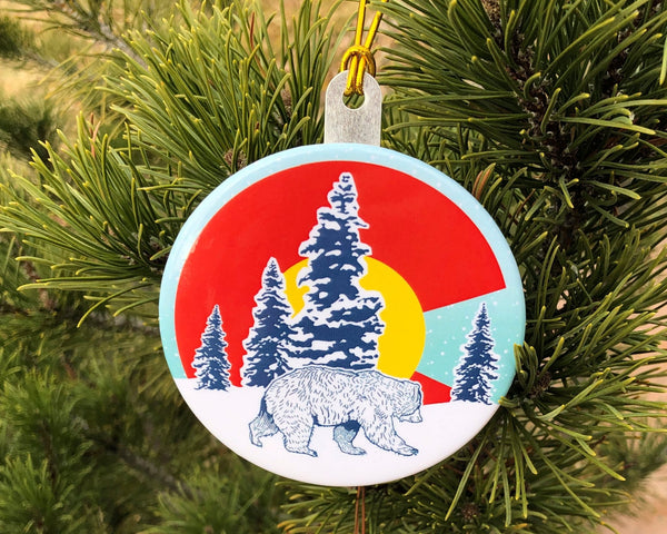Colorado Bear Button Christmas Tree Ornament - Ornament - Two Little Fruits - Two Little Fruits