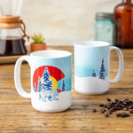 winter colorado flag bear 15 oz illustrated ceramic mug 15 oz by Two Little Fruits