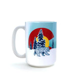 winter colorado flag bear 15 oz illustrated ceramic mug 15 oz by Two Little Fruits