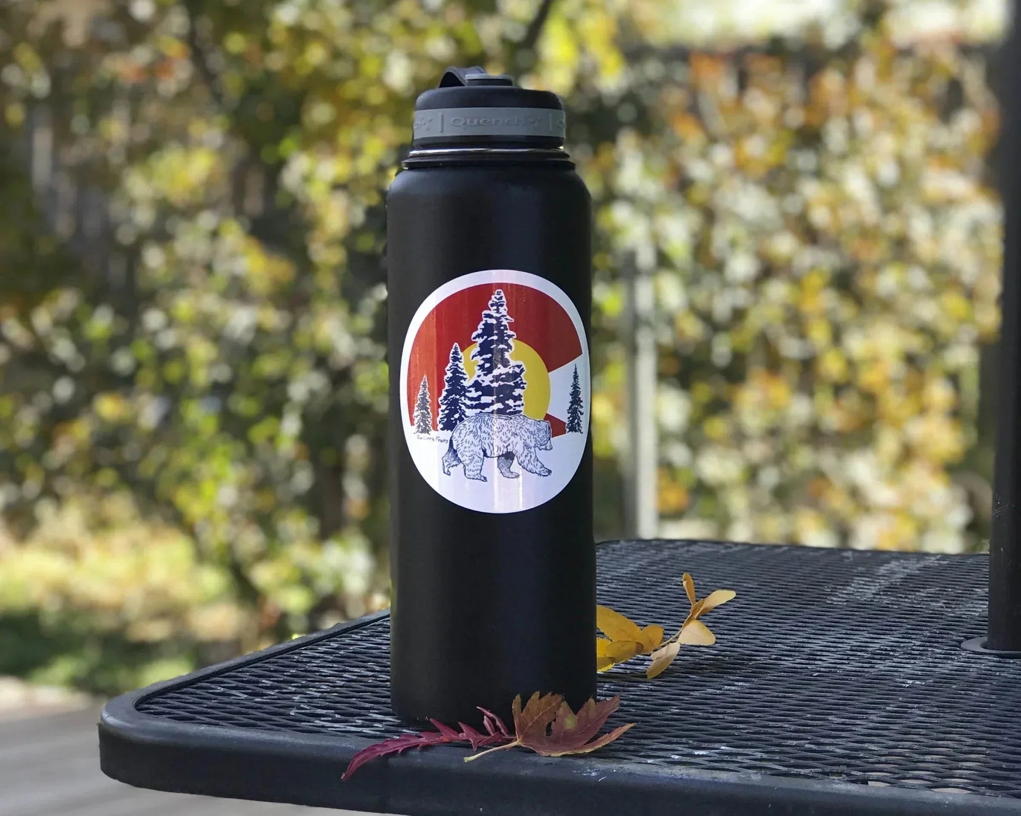 Colorful Colorado Bear Sticker with Colorado Flag Design - Durable & Water - Resistant Vinyl