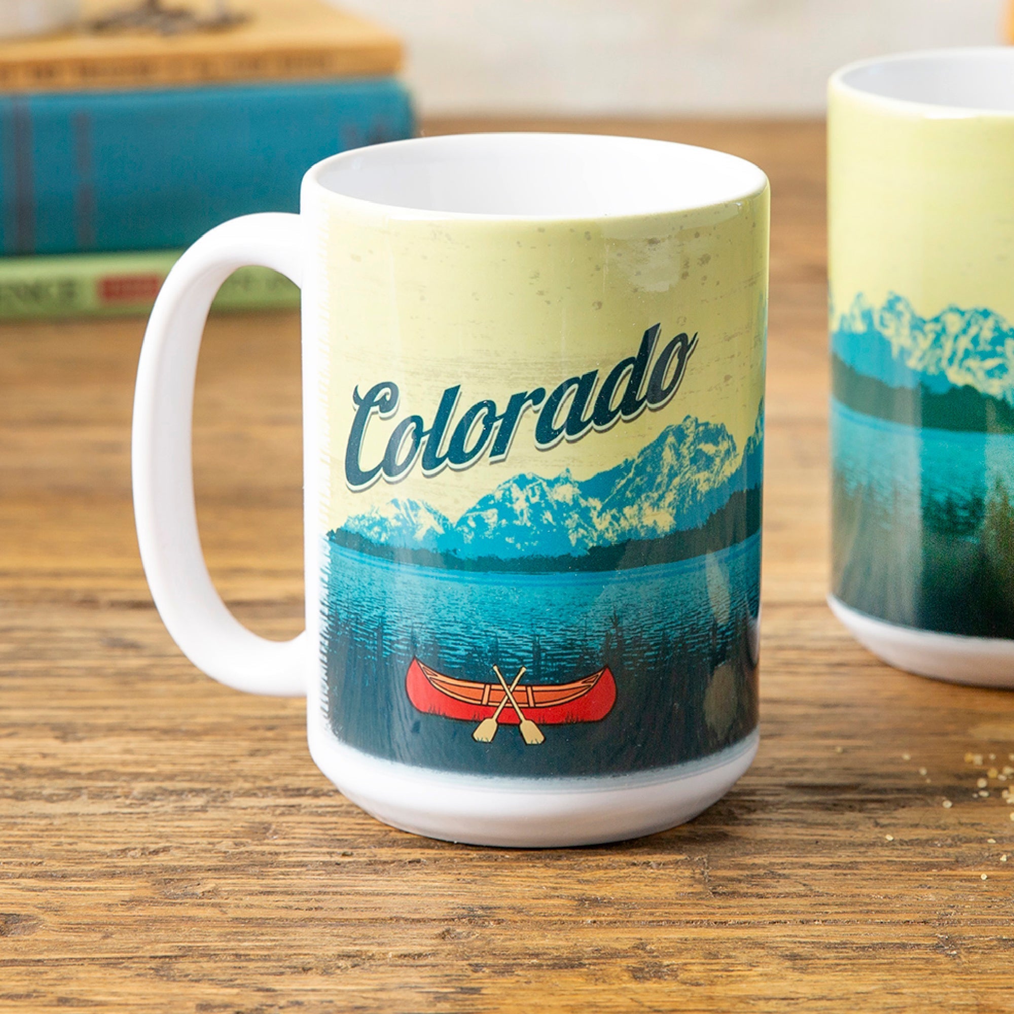 Colorado Ceramic Mug - 15 Oz Canoe Design, Dishwasher & Microwave Safe, Perfect for Hot Beverages - Mug - Two Little Fruits - Two Little Fruits