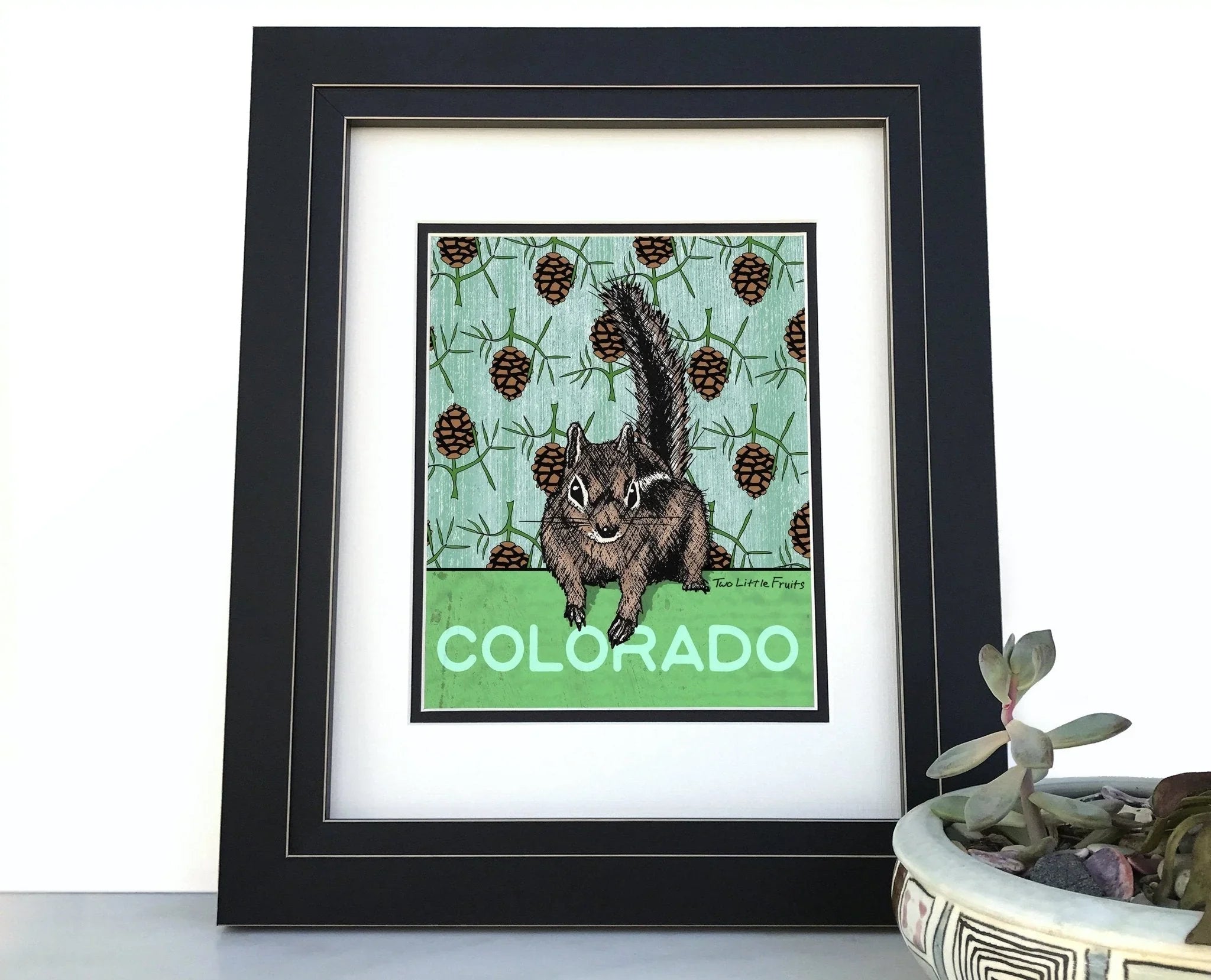 Colorado Chipmunk illustrated art print by Two Little Fruits