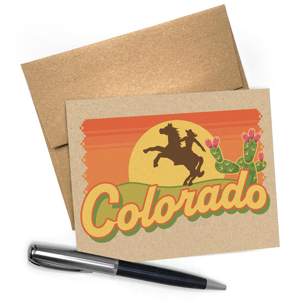 Colorado Cowgirl Blank Greeting Card - Two Little Fruits