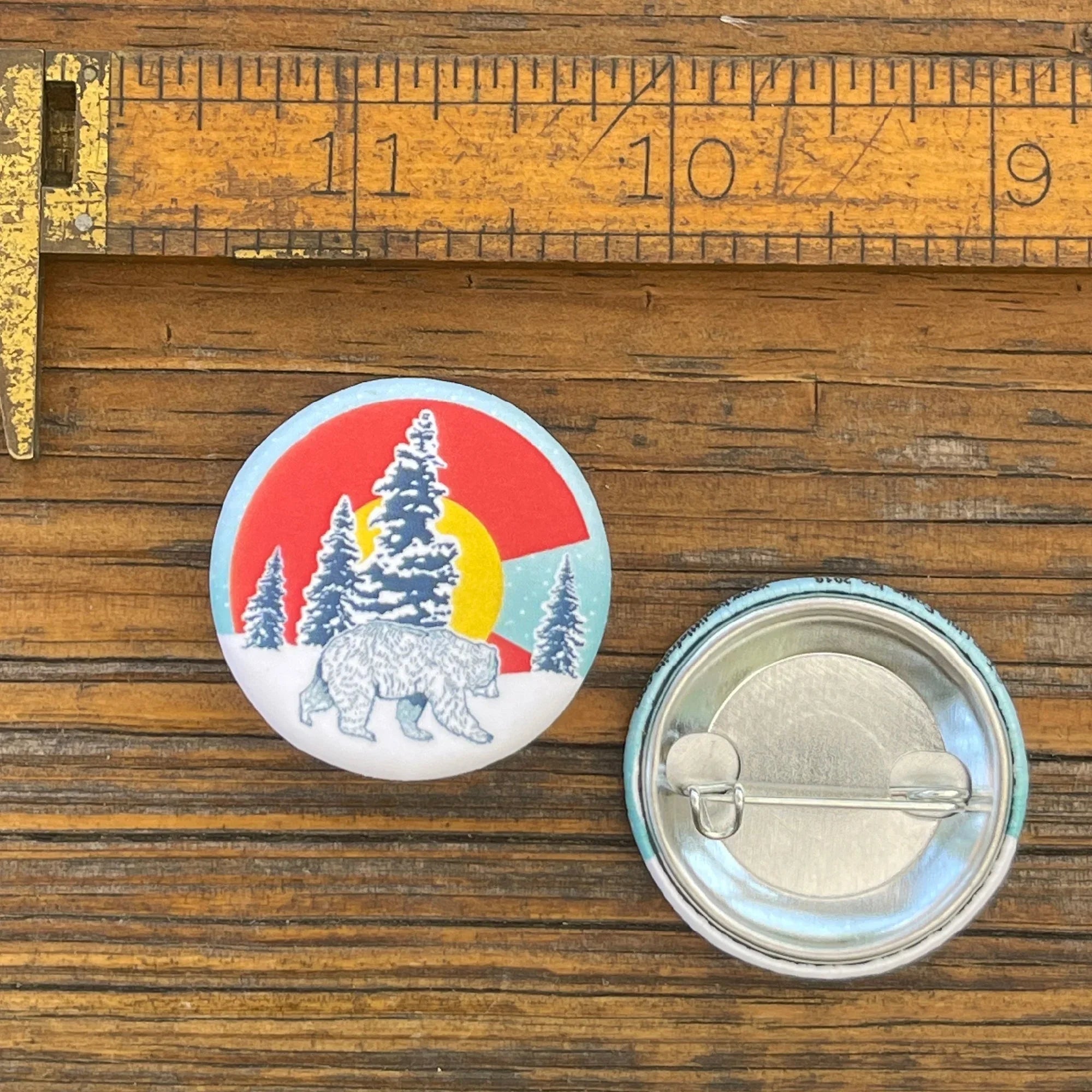 Colorado Flag Pin - 1.25" Round Button with Soft - Touch Matte Finish, Weather & Scuff Resistant - Button Pins - Two Little Fruits - Two Little Fruits