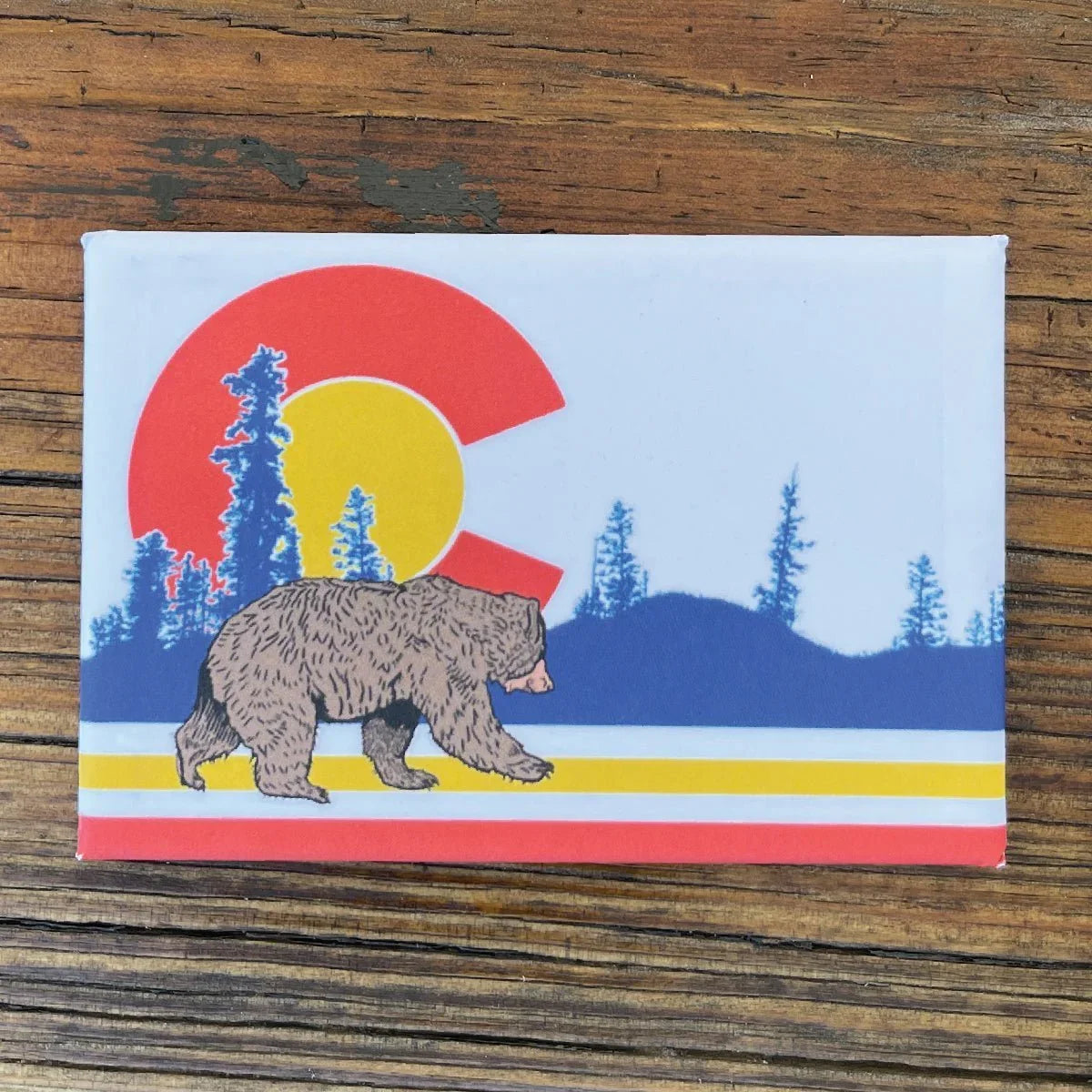 Colorado Sport Bear illustrated fridge magnet by Two Little Fruits