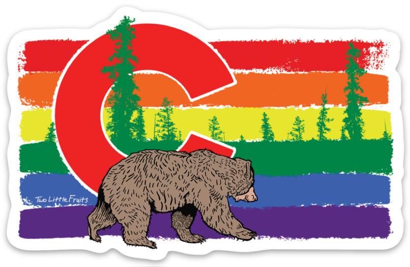 Colorado Gay Pride Stickers - Rainbow Bear Decal for Durable Personalization