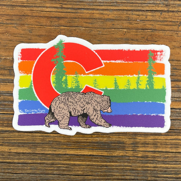 Colorado Gay Pride Stickers - Rainbow Bear Decal for Durable Personalization - Sticker - Two Little Fruits - Two Little Fruits