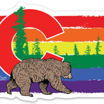 Colorado Gay Pride Stickers - Rainbow Bear Decal for Durable Personalization - Sticker - Two Little Fruits - Two Little Fruits