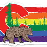 Colorado Gay Pride Stickers - Rainbow Bear Decal for Durable Personalization - Sticker - Two Little Fruits - Two Little Fruits