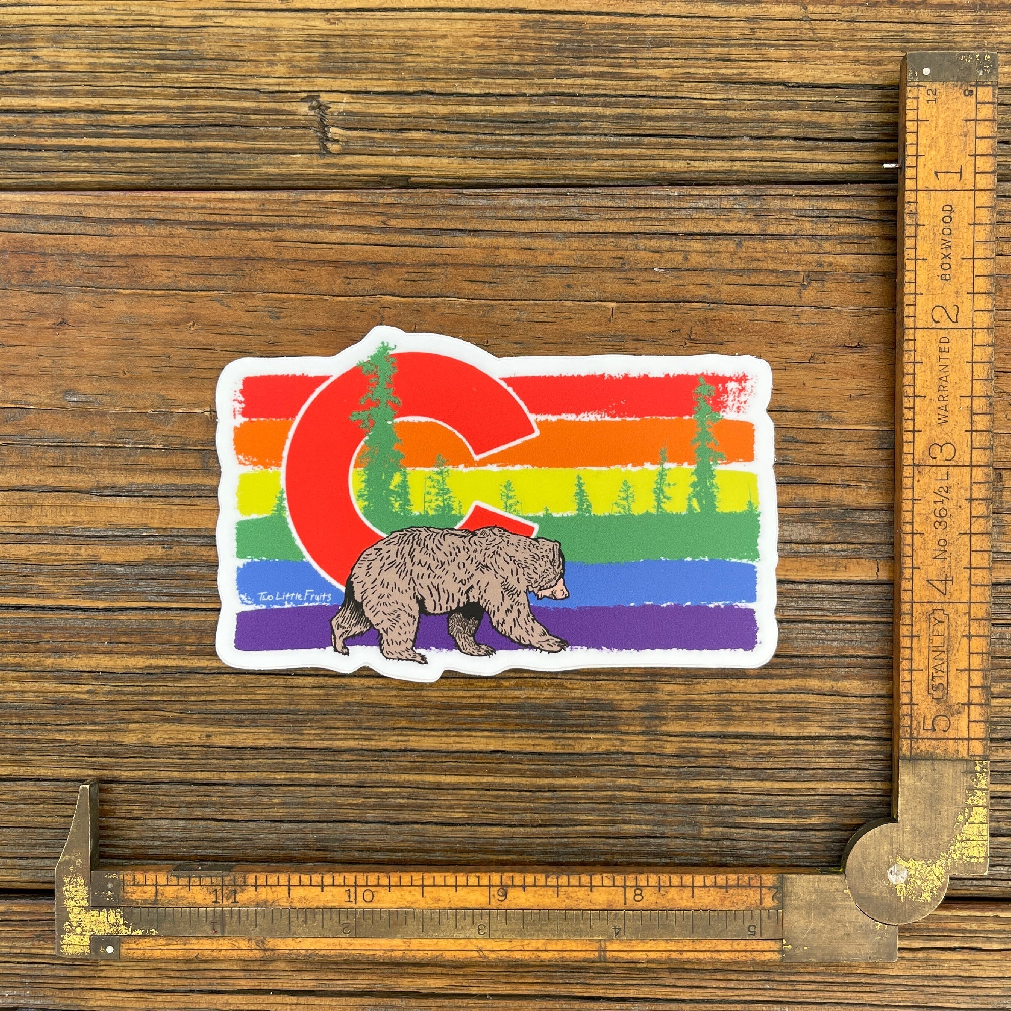 Colorado Gay Pride Stickers - Rainbow Bear Decal for Durable Personalization - Sticker - Two Little Fruits - Two Little Fruits