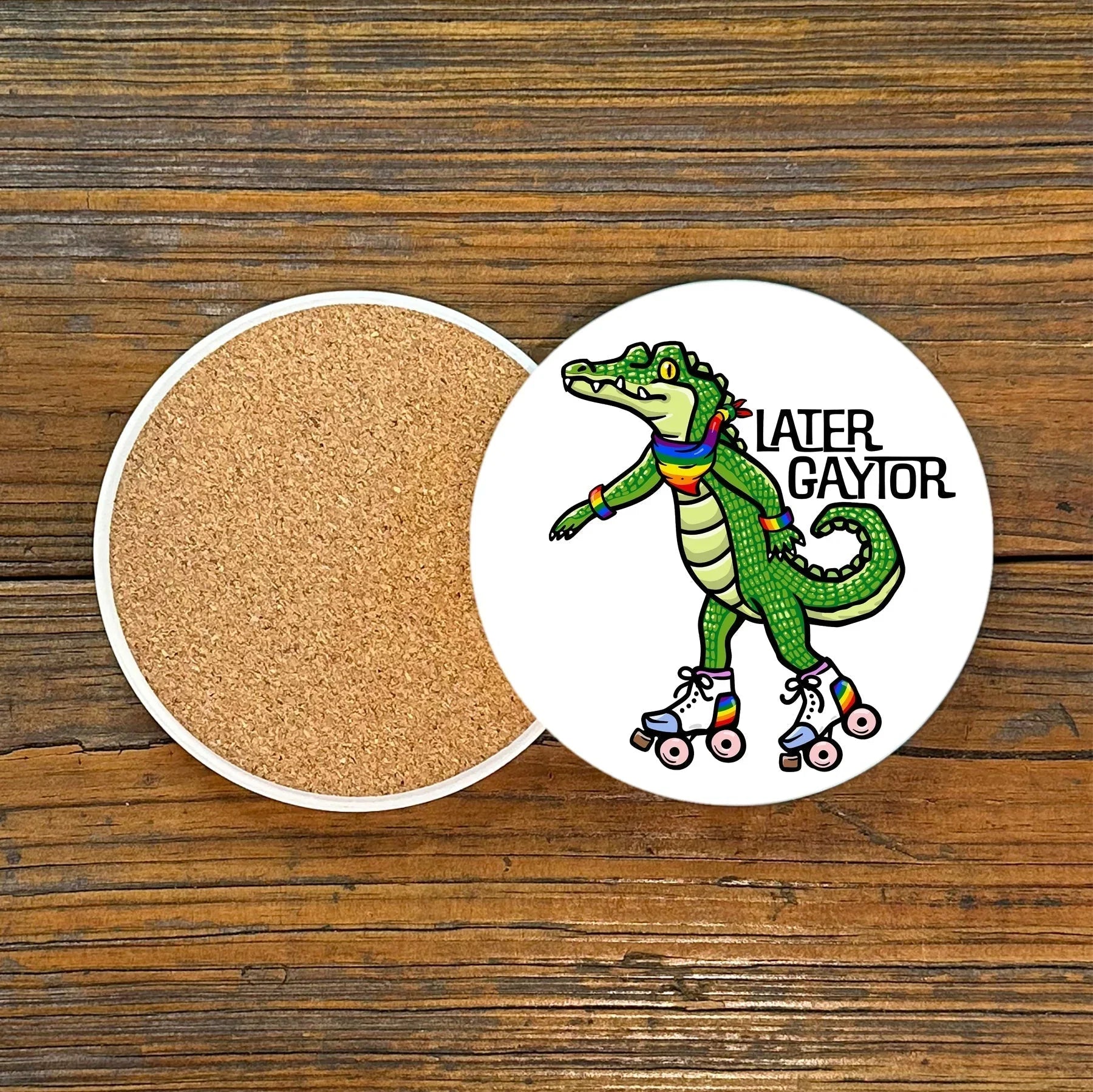 Colorful 4" Gay Pride Coasters - Ceramic Drink Coasters