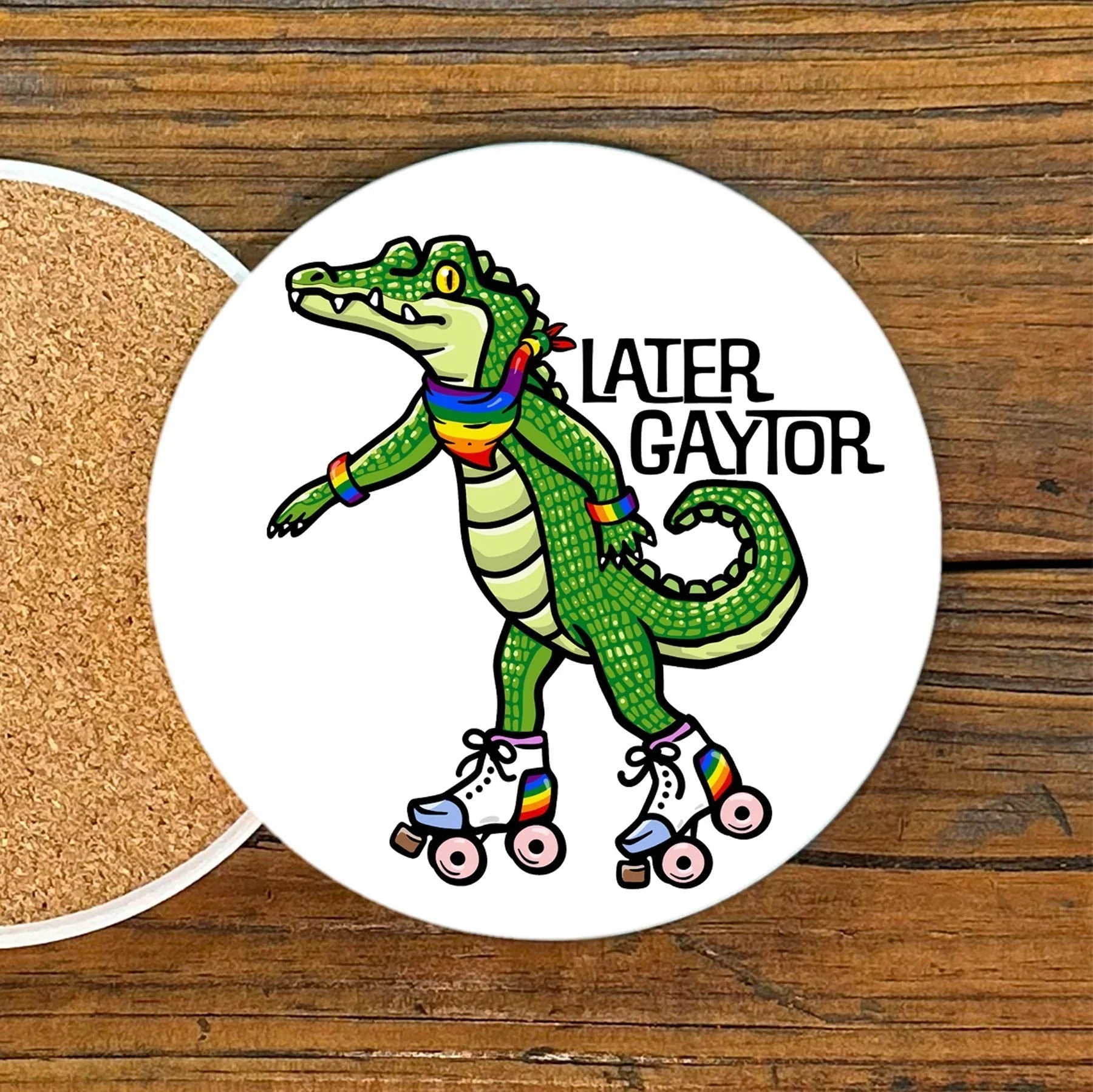 4" Gay Pride illustrated coaster by Two Little Fruits