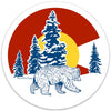 Colorful Colorado Bear Sticker with Colorado Flag Design - Durable & Water - Resistant Vinyl - Sticker - Two Little Fruits - Two Little Fruits