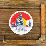 Colorful Colorado Bear Sticker with Colorado Flag Design - Durable & Water - Resistant Vinyl - Sticker - Two Little Fruits - Two Little Fruits