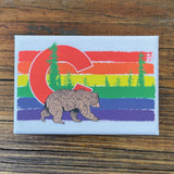 Colorado Rainbow Bear illustrated fridge magnet by Two Little Fruits