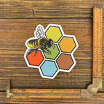 Colorful Honey Bee Sticker - Durable, Weatherproof Vinyl Decal - Sticker - Two Little Fruits - Two Little Fruits
