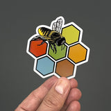 Colorful Honey Bee Sticker - Durable, Weatherproof Vinyl Decal - Sticker - Two Little Fruits - Two Little Fruits
