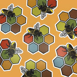 Colorful Honey Bee Sticker - Durable, Weatherproof Vinyl Decal - Sticker - Two Little Fruits - Two Little Fruits
