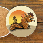 Colorful Squirrel Drink Coaster - 4" Ceramic Coasters with Cork Backing by Two Little Fruits - Coasters - Two Little Fruits - Two Little Fruits