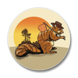 Colorful Squirrel Drink Coaster - 4" Ceramic Coasters with Cork Backing by Two Little Fruits - Coasters - Two Little Fruits - Two Little Fruits