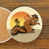 Squirrel illustrated coaster by Two Little Fruits