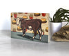 Cow and Cheeseburger 4x6 Wood Art Block - Art On Wood - Two Little Fruits - Two Little Fruits